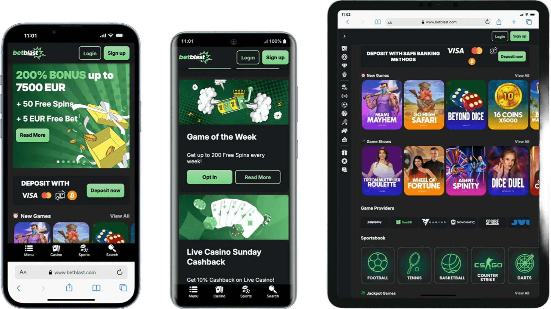 Capture d'écran de l'app BetBlast Casino